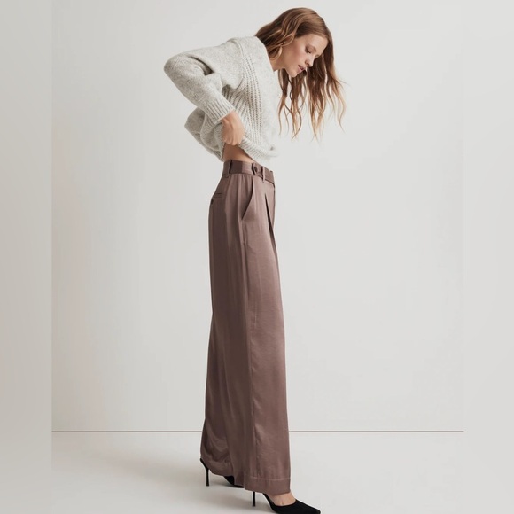 NWT Madewell Satin Wide Leg Harlow Pants size 4 - Picture 3 of 4